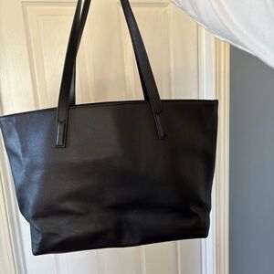 Quince Black Leather Tote Bag